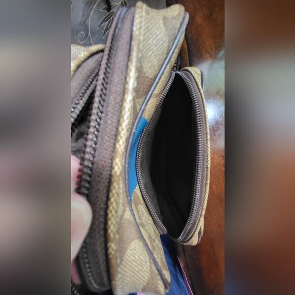 Y2K Coach Hertiage Signature Blue Stripe Messenger Bag EUC - Picture 16 of 16